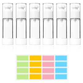 6 Stück 30 ml Airless Pumpspender, Creme Spender reiseflaschen, Klein Creme Spender Pumpflasche Leer, Nachfüllbar Cremespender, Leer Lotion Pumpflasche für Reise Lotionen Shampoo Kosmetik