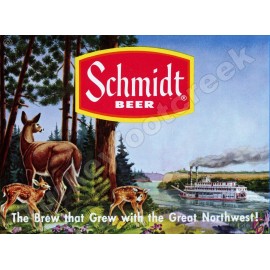Schmidt Beer Deer Scene 18" x 24" Metal Sign