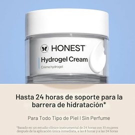 Honest Beauty Crema de hidrogel con ácido hialurónico, agua hidratante ligera, suave para pieles sensibles, sin fragancia, vegana 1.7, onzas líquidas