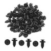 50Pcs Black Plastic Push Pin Retainer Fasteners Clips Rivet for