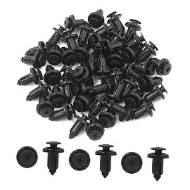 50Pcs Black Plastic Push Pin Retainer Fasteners Clips Rivet for 7mm Hole Dia