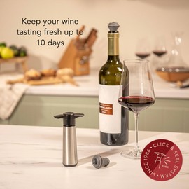 vacu vin V-20 Stainless Steel (with 2 stoppers) Silver