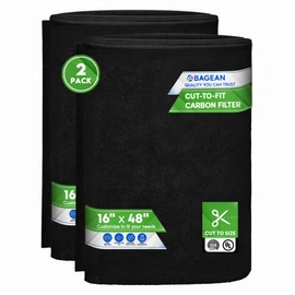 Cut to Fit Activated Carbon Filter Sheet 16” x 48” - Activated Carbon Air Filter for Air Purifiers Window AC Air Vent And More - Charcoal Filters Effectively Remove Odors & Freshens the Air (2-Pack)