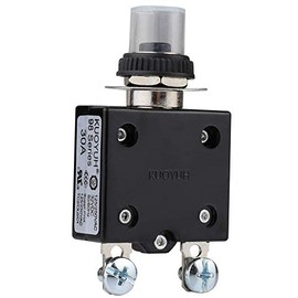 CLDIY Thermal Circuit Breaker 30A 125/250V AC 32V DC Push Button Reset Thermal Overload Circuit Breaker with Quick Connection Terminals and Waterproof Button Cover Pack of 1