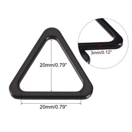 sourcing map Metal Triangle Ring Buckle 20mm(0.79") Inner Width for DIY Matt Black 10pcs