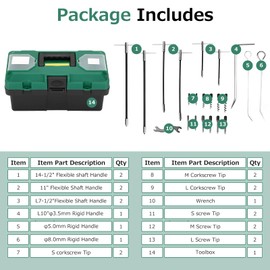Alikali 23PCS Packing Extractor Set,Portable Steel Alloy Packing Puller Tool Set,Flexible Shaft Corkscrew Pulling Hook Set,Gland Packing Extraction Removal Kit with Toolbox