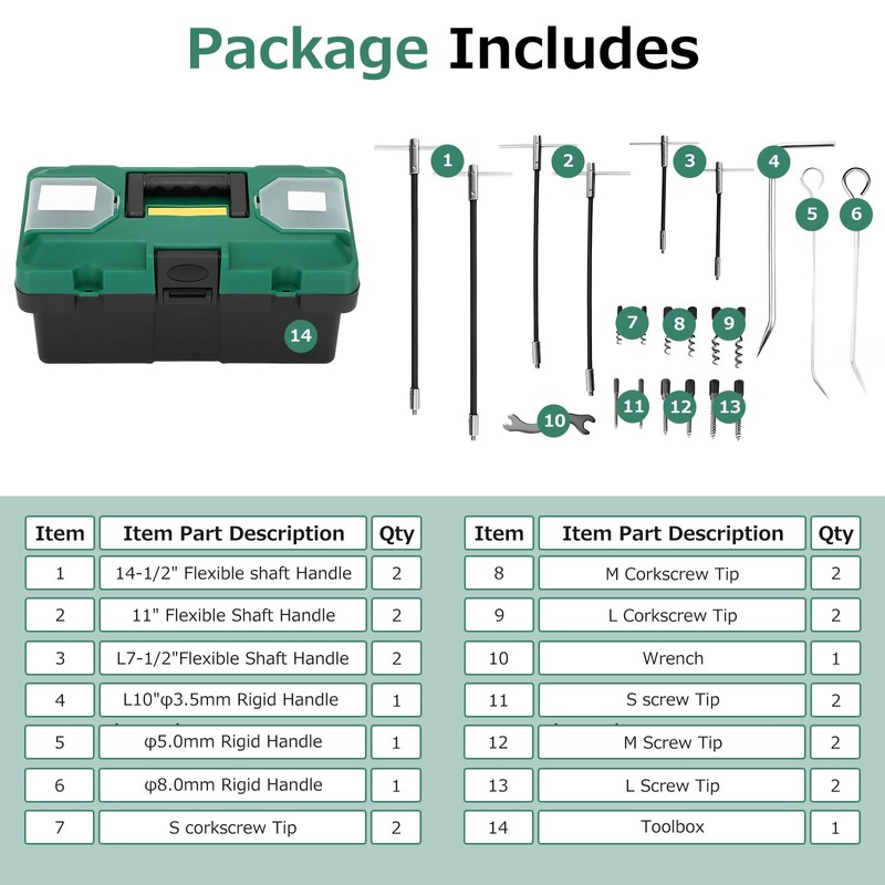 Alikali 23PCS Packing Extractor Set,Portable Steel Alloy Packing Puller Tool