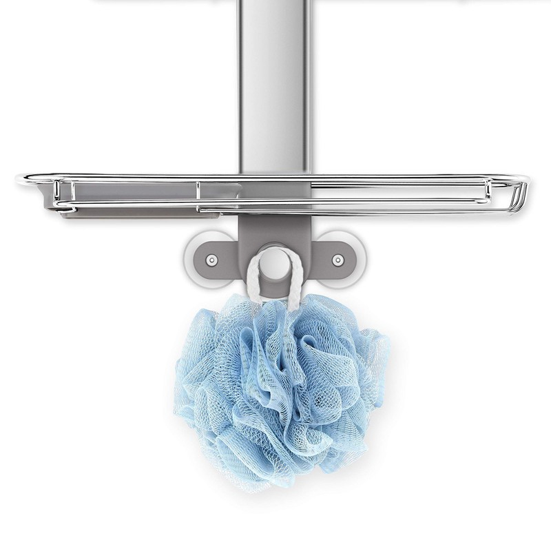 simplehuman Adjustable and Extendable Shower Caddy Large, Stainless Steel and