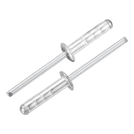 uxcell 50Pcs 3/16" x3/4" Aluminum Blind Rivets, Dome Head Multi Grip Aluminum Steel Mandrel Rivets Fasteners for Metal, Furniture, Automotive, Silver