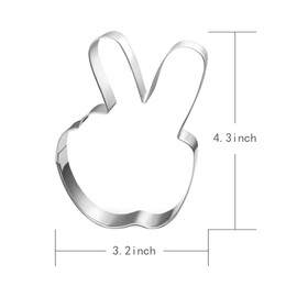 Peace Hand Cookie Cutter-4.25 Inch-Diswasher Safe-Peace Sign Cookie Cutter Shape for Two Groovy One Birthday Party Decoratons