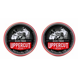 Uppercut Deluxe, Deluxe Pomade, Professional Water Based Pomade to Create Timeless and Classic Looks, Strong Hold and High Shine 2 x 100g