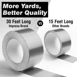 IMPRESA - [30 Feet] High Temperature Tape - Aluminum Foil Tape for Metal, Plastic, Glass - Heat Resistant - 10 Yards, 0.15mm Thick, 1.5in Width - Furnace Tape, Flue Tape, Dryer Tape, & Grill Tape