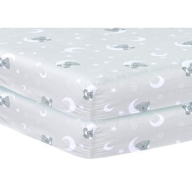 Every Thread Counts - 2 X Cot Bed Fitted Sheets 70 x 140 cm - Easy Care Fine Quality Polycotton Travel Cot Sheets - Soft and Breathable (Sleeping Teddy)