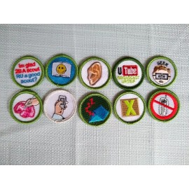 You Pick CHOOSE 1 Spoof Fake Merit Badge BSA Boy Scout NEW Funny Brain Facebook