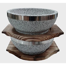 SUNRISE Kitchen Supply Natural Stone Bowl Pack of 2 (32 oz)