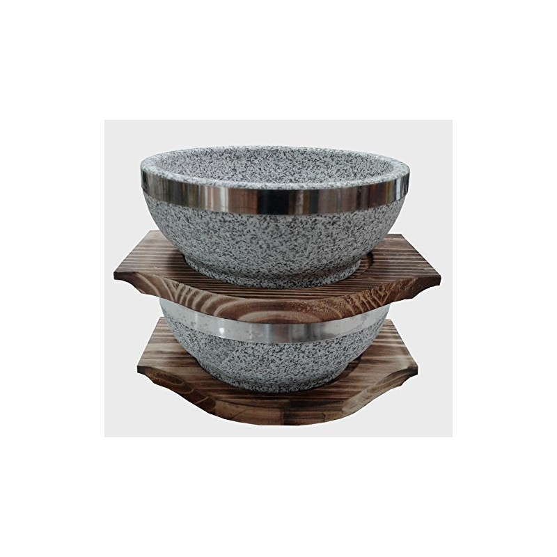 SUNRISE Kitchen Supply Natural Stone Bowl Pack of 2 (32