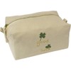 'Four Leaf Clover to Bring Much Luck' Canvas Wash Bag/Makeup