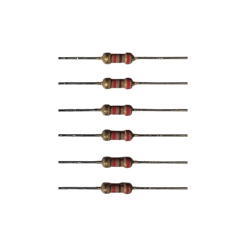 2.7K Ohm Resistors, ¼ Watt, 5% Tolerance, Pack of 25