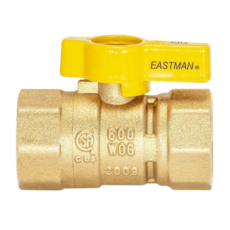 Eastman Straight Gas Brass Ball Valve, 3/4 in FIP x