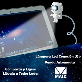 Maíz Lampara Led Panda Astronauta Conexión Usb Flexible Led-044
