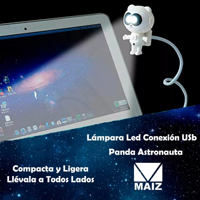 Maíz Lampara Led Panda Astronauta Conexión Usb Flexible Led-044