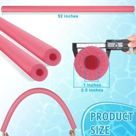 Hanaive 2 Pack Pool Noodles 52 Inch Foam Pool Swim Noodles Hollow Foam Noodle for Christmas Decoration Swimming Floats DIY Floating Craft Projects(Pink)