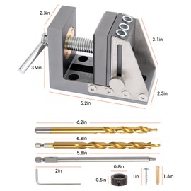 Kosmi Pocket Hole Jig Kit, Professional Woodworking Dowel Jig Kit, Upgraded Full Metal Pocket Screw Jig for Wood Joinery Men, Pocket Hole Jig, pocket hole set, pocket hole jigs for woodworking