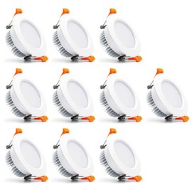 3 inch Dimmable LED Recessed Lighting, 7W Retrofit Downlight, 6000K Daylight White, CRI 80 with LED Driver, as AC 110V Ceiling Light Fixture for Living Room, Kitchen, Bedroom, Hallway, 10 Pack