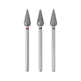 LT Easiyl 3pcs 2.35mm Cone Cuticle Diamond Drill Bit Fine Medium Coarse for Nail Drill Nail Polishing