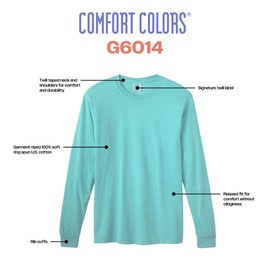Comfort Colors Adult Long Sleeve Tee, Style G6014, Crimson, Medium