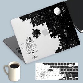 KEROM Compatible for MacBook Air 13 inch Case 2025 M4, 2024-2022 M3 M2 A3240 A3113 A2681, Cute Sleek Aesthetic Plastic Hard Shell with Keyboard Cover for MacBook Air 13.6 inch Case, Space Puzzle