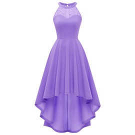 Bbonlinedress Women Hi Lo Prom Dress for Teens Women Cocktail Formal Wedding Bridesmaid Summer Dress Lavender L