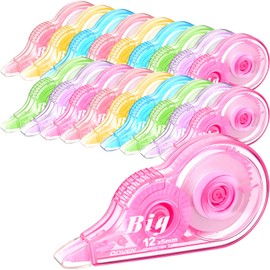 Yexiya 18 Pcs Correction Tape, Colorful Original Correction Tape White Wide Tape Wipe out Easy to Use Cute Correction Roller for School Home Office Supplies, Assorted Colors, 0.2 Inch x 39.4 Feet