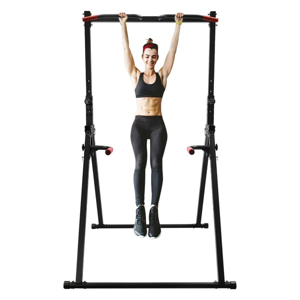 Power Tower Pull Up Dip Station, 440lbs/200KG Triangular Adjustable Height