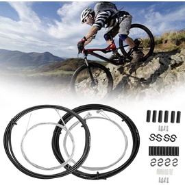 Wolfride Bicycle Brake Cable Shift Cable Set MTB Brake Wire Shift Wire Road Bike Bicycle Wire Durable Bicycle Parts Universal Replacement Repair Black