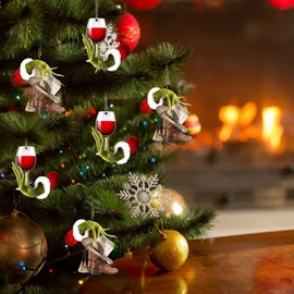 Christmas Ornaments 2025 - Funny Wine Cup Green Hanging Decorations for Tree, 2D Acrylic Christmas Tree Pendants, Indoor Holiday Decor, Party Decorations, Unique for Wine Lovers