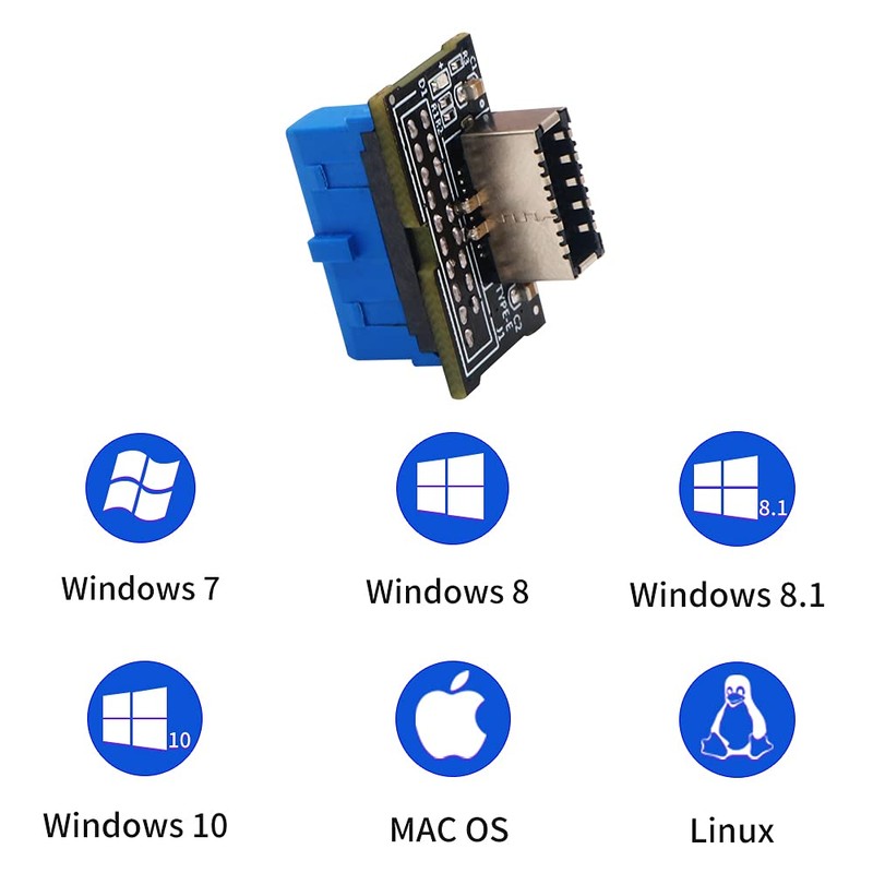 LeHang Vertical USB 3.1 Front Panel Socket Key A Type