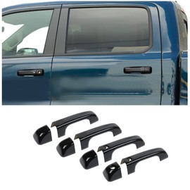 Hoolcar Exterior Door Handle Covers Outside Doorknob Cover for 2018-2021 Dodge Ram, Black