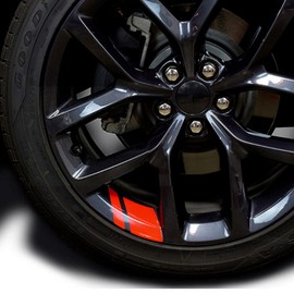 Bohisen 6Pcs Reflective Car Wheel Rim Decals Hash Vinyl Stripes for 18" - 21" Wheels Safety Decoration Stickers(Red)