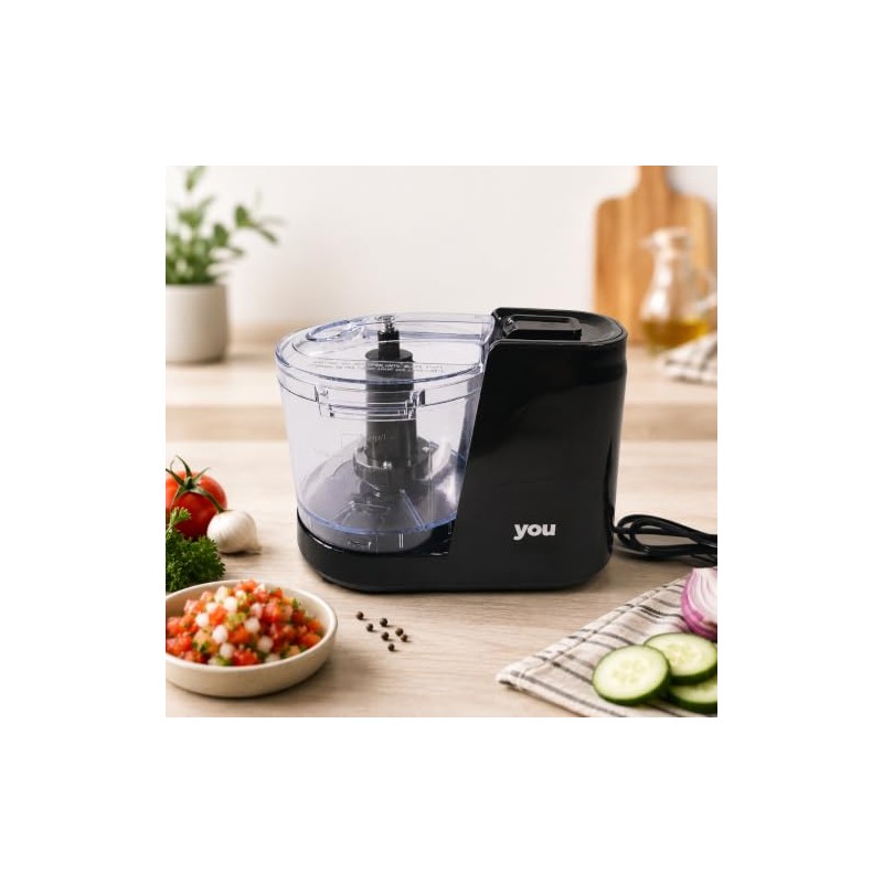 Mini Procesador Eléctrico Picador de Alimentos Compacto YOU 1.5 Tazas