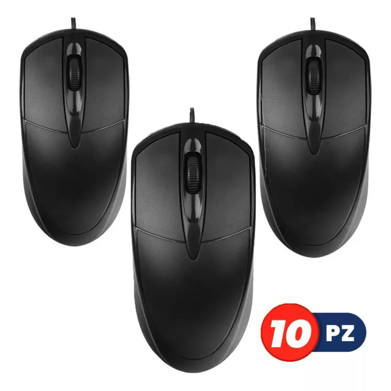 Importeek 10pz Mouse Optico Alambrico Usb Ergonomico Portatil Pc Lapto