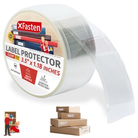 XFasten Label Protector Clear Label Protectors 500-Pack 3.5 x 1.18 Inch Waterproof Label Protectors Clear Waterproof Labels for Plastic, Library Labels for Books, Library Supplies, Book Spine Labels