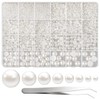 FEPITO 11070 Pcs Flat Back Pearl 8 Sizes Half Round