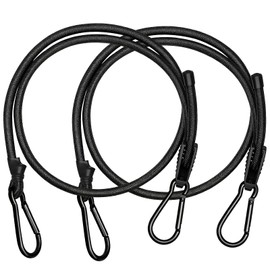 AWELCRAFT Adjustable Rubber Bands, 2 Pieces, Carabiner Hooks, 7.9 - 39.4 inches (20 - 100 cm), Bungee Cord, Freely Length, Load Tightening, Rubber Rope, For Cargo Securing Loads, Prevents Collapsing