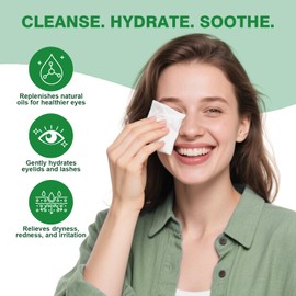 120PCS Tea Tree Oil Eyelid Wipes – Individually Wrapped Eye Lid Cleaning Wipes，Soothing For Sensitive Eyes, Stay Hydrated Lid Wipe