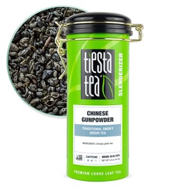 Tiesta Tea - Chinese Gunpowder, Loose Leaf, Traditional Smoky Green Tea, Premium Aromatic Blend, Medium Caffeinated, 50 Cups, 5 Ounce Refillable Tin