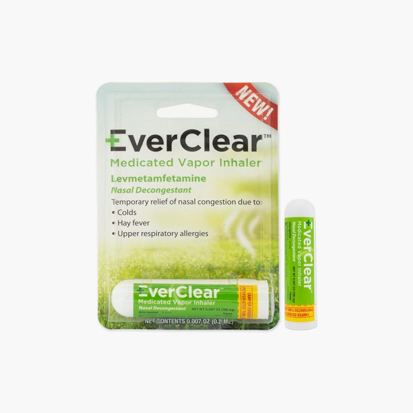 EverClear Medicated Vapor Inhaler, Nasal Decongestant for Colds, Hay Fever, & Upper Respiratory Allergies, 0.2 ml