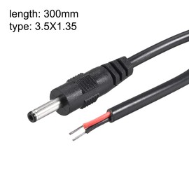 sourcing map 5pcs DC 3.5mm x 1.35mm 1A 30cm Male Connector Pigtail
