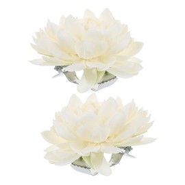 Garneck 2 Pieces Curtain Straps Flower Curtain Clip Decorative White Buckle with Water Lily for Windows Modern Simple Holdbacks for Home Office Decoration