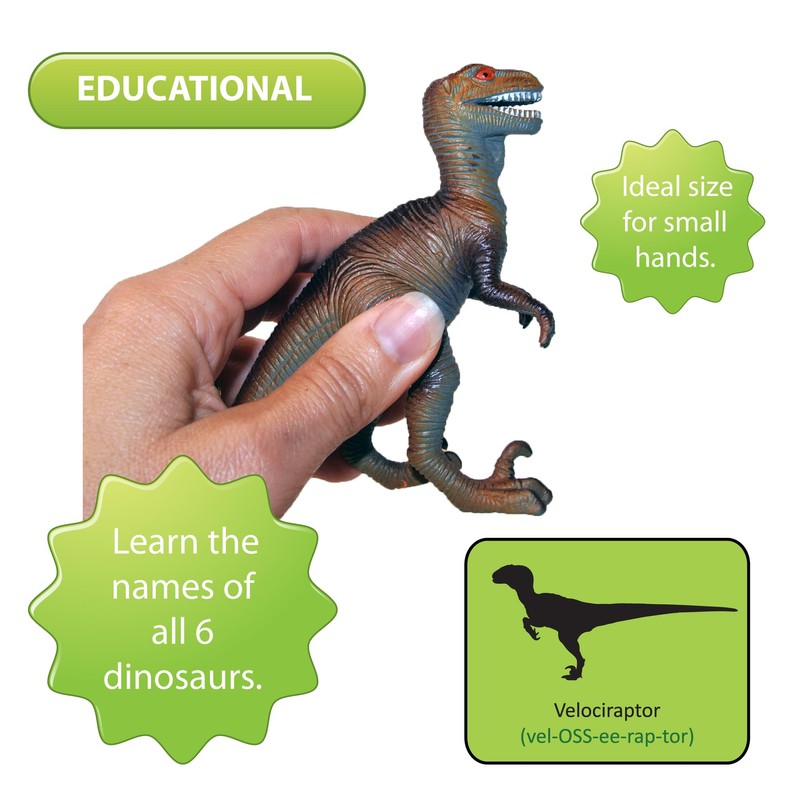 Lello & Monkey Dinosaur toys set of 6 plastic dinosaurs